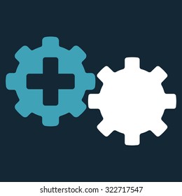 Medical Process vector icon. Style is bicolor flat symbol, blue and white colors, rounded angles, dark blue background.