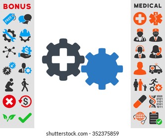 Medical Process vector icon. Style is bicolor flat symbol, smooth blue colors, rounded angles, white background.