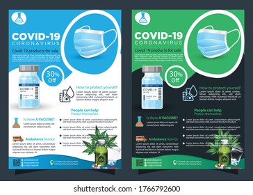 Medical product sale or coronavirus covid-19 flyer template