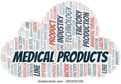 Medical Products word cloud create with text only.