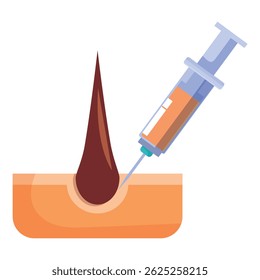 Medical professional is giving an injection into the skin to promote hair growth