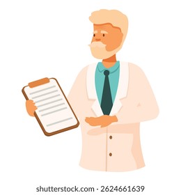 Medical professional is holding a clipboard and explaining something