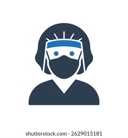Medical Professional Mask Icon Isolated On White Background