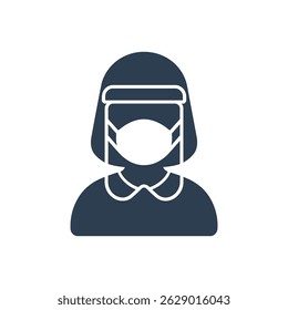 Medical Professional Masked Icon Isolated On White Background