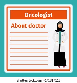 Medical professional notes about oncologist template. Vector illustration