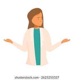 Medical professional is shrugging while looking to the side