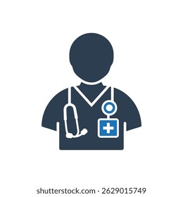 Medical Professional Stethoscope Icon Isolated On White Background
