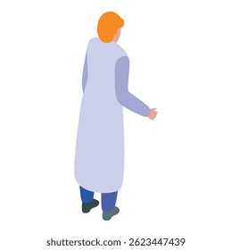 Medical professional is walking away in this illustration representing the healthcare industry