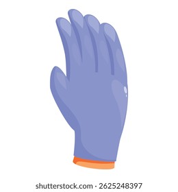 Medical professional is wearing a blue sterile glove, demonstrating safety and hygiene