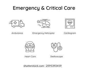 Medical Professionals Facilities – Icons Representing Essential Healthcare Services icon set.