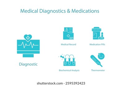 Medical Professionals Facilities – Icons Representing Essential Healthcare Services icon set.