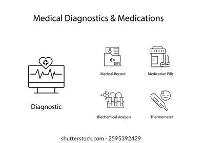 Medical Professionals Facilities – Icons Representing Essential Healthcare Services icon set.