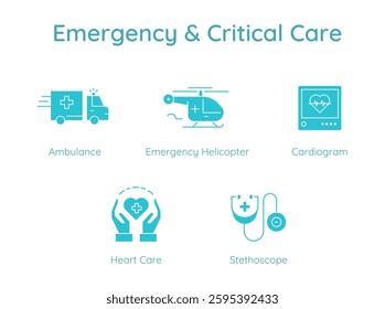 Medical Professionals Facilities – Icons Representing Essential Healthcare Services icon set.