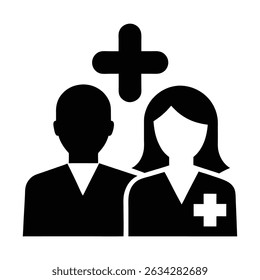  Medical Professionals Icon on white background

