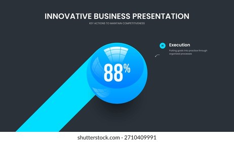 Medical Profile Presentation Design Vector Illustration. Simple Strategy 1 Option Diagram Slide Layout. Digital Performance One Step Infographic Slideshow Template.