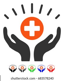 Medical Prosperity flat vector pictogram with colored versions. Color medical prosperity icon variants with black, gray, green, blue, red.