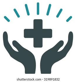 Medical Prosperity vector icon. Style is bicolor flat symbol, soft blue colors, rounded angles, white background.