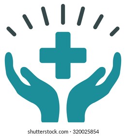 Medical Prosperity vector icon. Style is bicolor flat symbol, soft blue colors, rounded angles, white background.