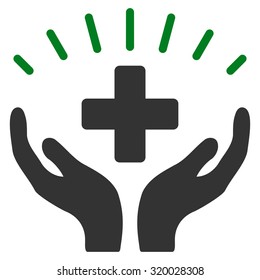 Medical Prosperity vector icon. Style is bicolor flat symbol, green and gray colors, rounded angles, white background.