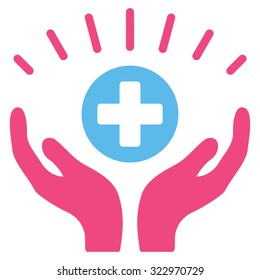 Medical Prosperity vector icon. Style is bicolor flat symbol, pink and blue colors, rounded angles, white background.
