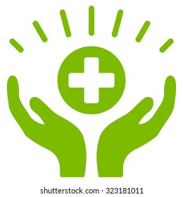 Medical Prosperity vector icon. Style is flat symbol, eco green color, rounded angles, white background.