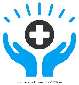 Medical Prosperity vector icon. Style is bicolor flat symbol, blue and gray colors, rounded angles, white background.