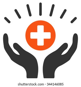 Medical Prosperity vector icon. Style is bicolor flat symbol, orange and gray colors, rounded angles, white background.