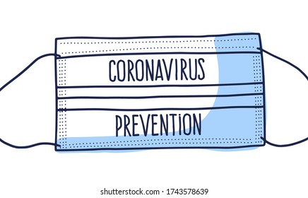 Medical protection covid 19 coronavirus mask with mers hand drawn style vector doodle design illustrations.
