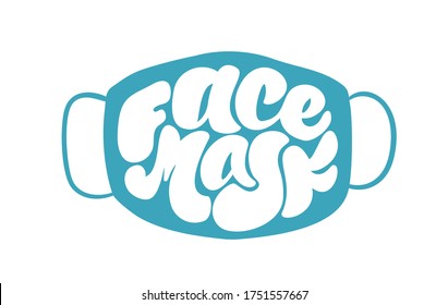 Medical Protection Face Mask vector text, Respiratory Mask, Safety Face Mask, Hospital Breathing Mask, Virus, Icon Illustration Background.