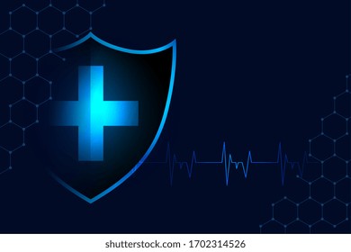 medical protection shield background with text space