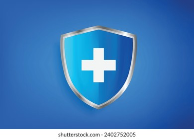 medical protection, virus protection shield vector symbol background