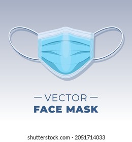 Medical protective face mask on grey background. Stay safe. 