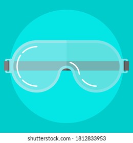 medical protective glasses flat vector icon