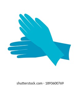 medical protective gloves isolated on a white background. vector flat illustration