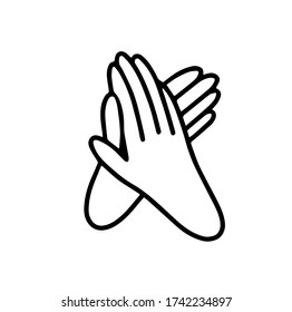 medical protective gloves in the style of Doodle.Hand drawn vector illustration