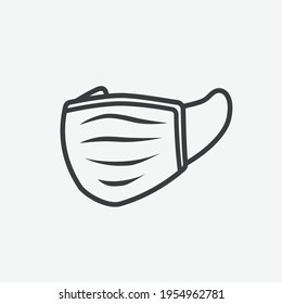 Medical Protective Mask Icon Flat Design Icon