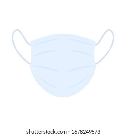 Medical protective mask isolated on white background.
Concept about health and disease. 
Flat mask vector illustration