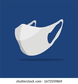 Medical protective masks, air pollution, vector illustration.