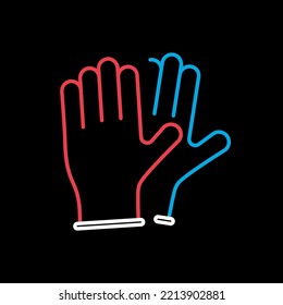 Medical protective rubber gloves vector flat icon on black background. Coronavirus. Graph symbol for medical web site and apps design, logo, app, UI
