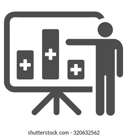 Medical Public Report vector icon. Style is flat symbol, gray color, rounded angles, white background.