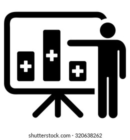Medical Public Report vector icon. Style is flat symbol, black color, rounded angles, white background.