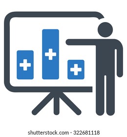 Medical Public Report vector icon. Style is bicolor flat symbol, smooth blue colors, rounded angles, white background.