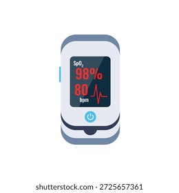 Ícone vetor plano oximeter pulso médico isolado no fundo branco. Equipamento de saúde