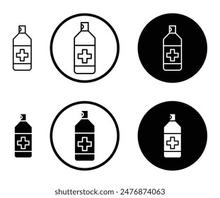 Medical pump black filled and outlined icon set