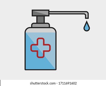 Medical pump bottle on gray background.Illustration vector design.