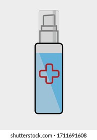 Medical pump bottle on gray background.Illustration vector design.