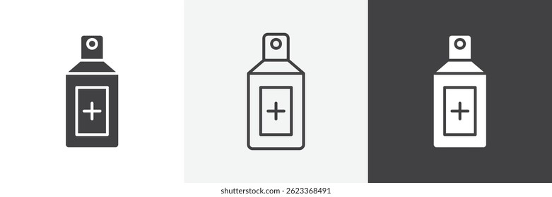 Medical pump flat and liner vector icons set
