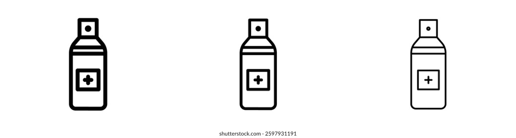 Medical pump thin line vector icon set.
