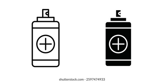 Medical pump vector icon set black filled and outlined style.
