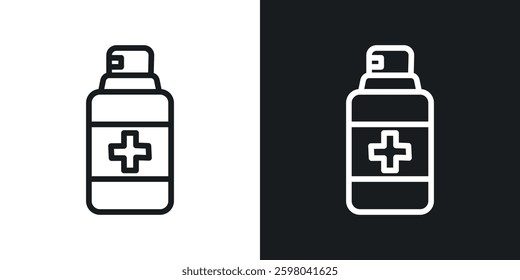 Medical pump vector icon set in black and white color.